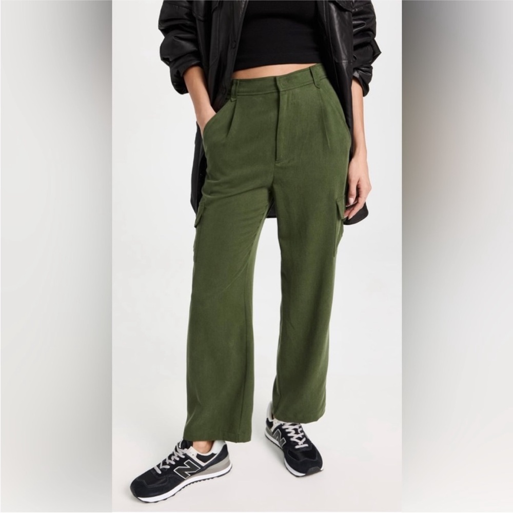 Reformation Pants Jackson - Size 12 - Fern Green Tencel Cargo Pants